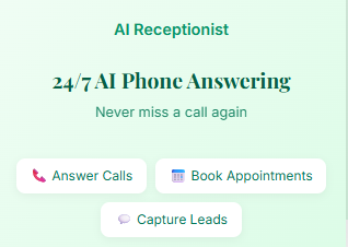 AI Receptionist Platform Screenshot